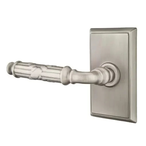 Emtek Ribbon and Reed Lever with Rectangular Rose by Emtek