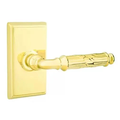 Emtek Ribbon and Reed Lever with Rectangular Rose by Emtek