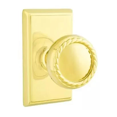 Emtek Rope Knob with Rectangular Rose by Emtek