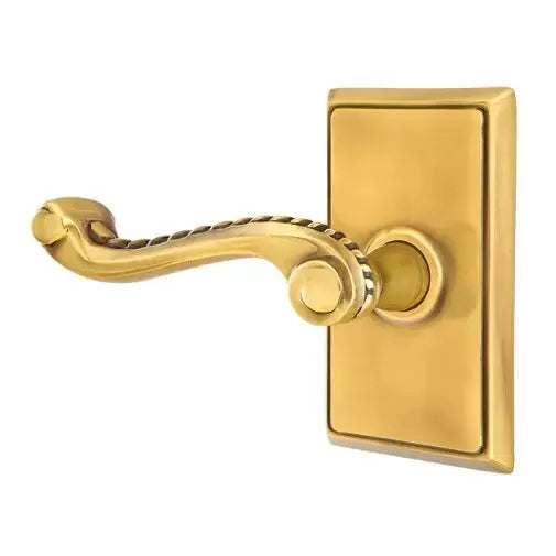 Emtek Rope Lever with Rectangular Rose by Emtek