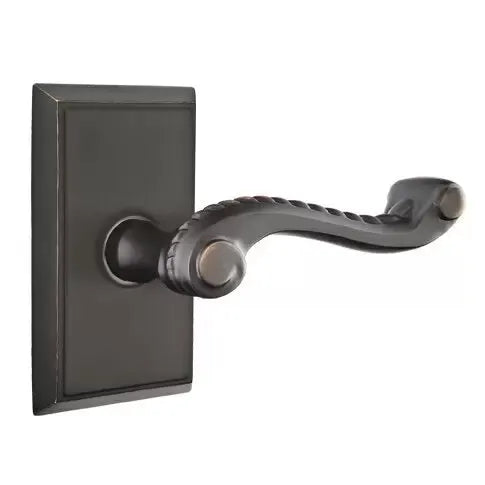 Emtek Rope Lever with Rectangular Rose by Emtek