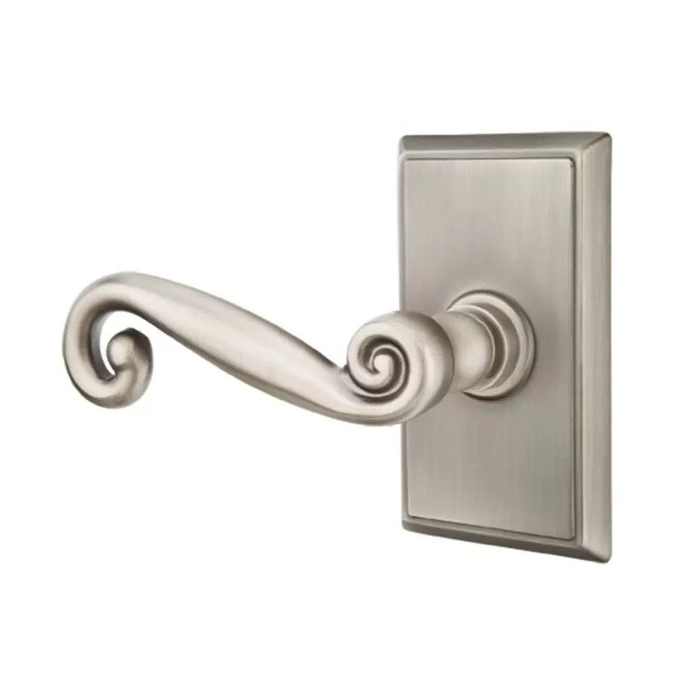 Emtek Rustic Door Lever with Rectangular Rose by Emtek