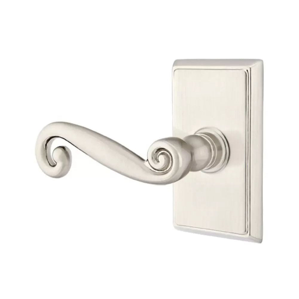 Emtek Rustic Door Lever with Rectangular Rose by Emtek