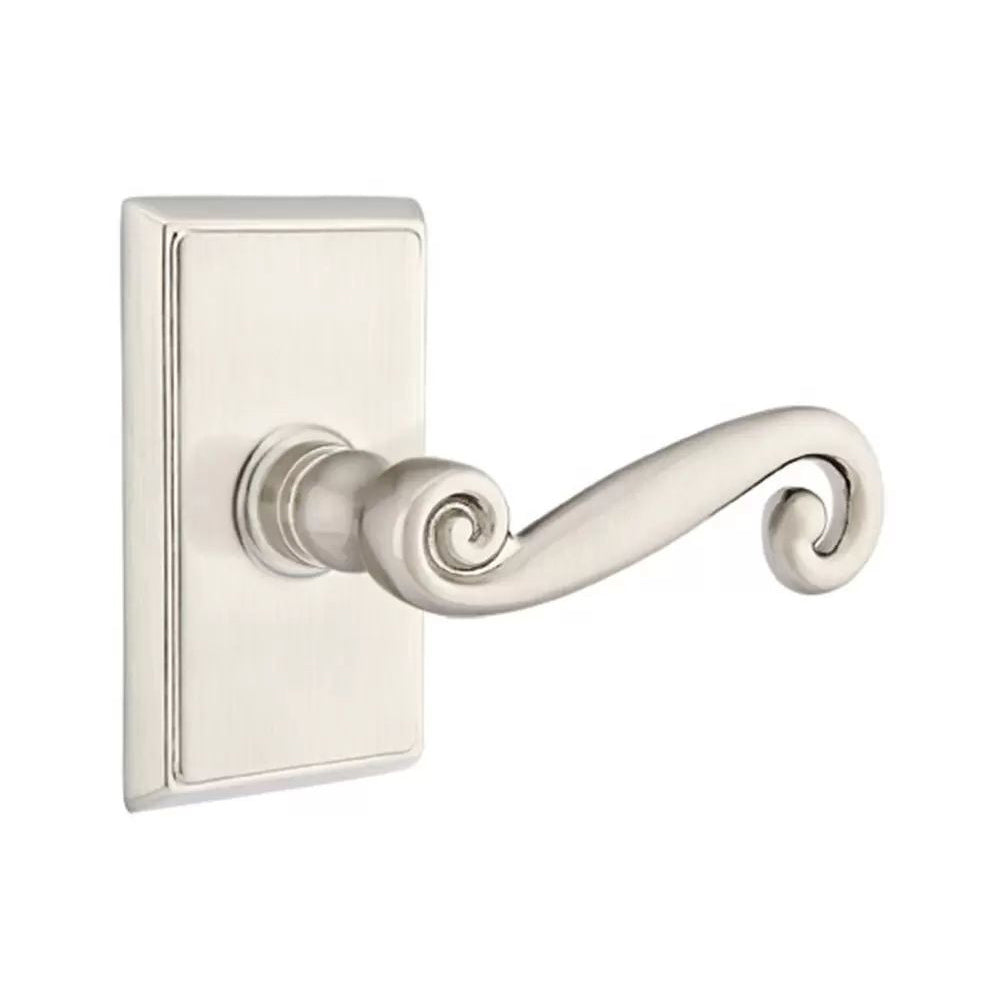 Emtek Rustic Door Lever with Rectangular Rose by Emtek