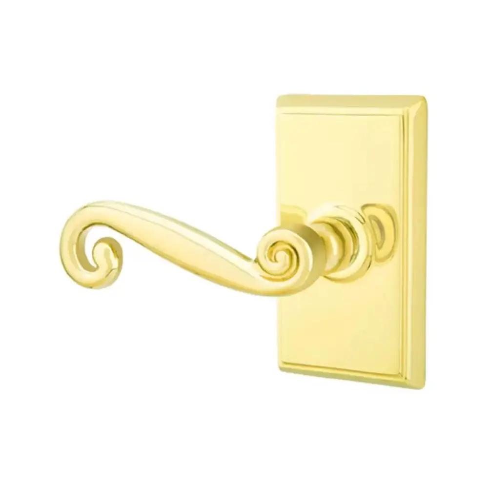 Emtek Rustic Door Lever with Rectangular Rose by Emtek