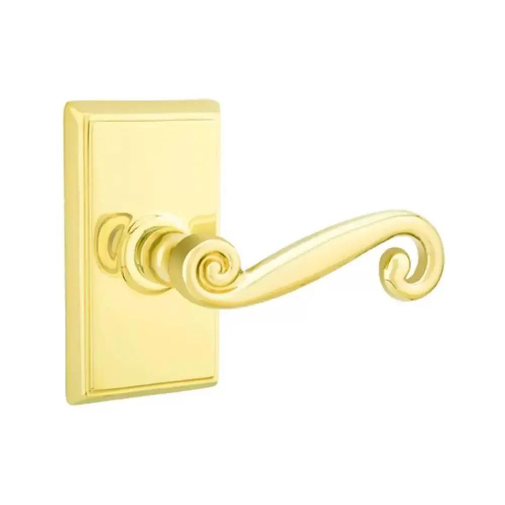Emtek Rustic Door Lever with Rectangular Rose by Emtek