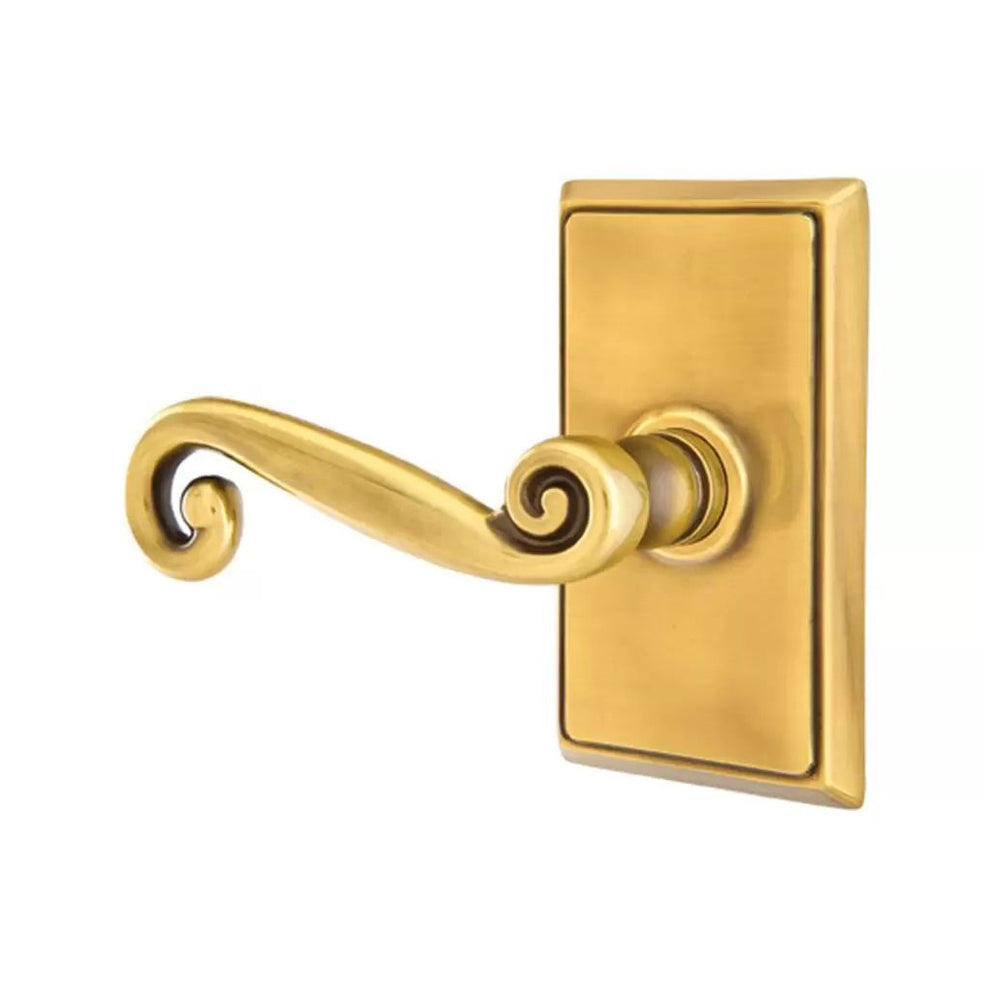Emtek Rustic Door Lever with Rectangular Rose by Emtek