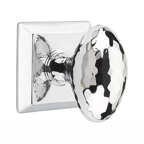 Emtek Modern Hammered Egg Door Knob with Quincy Rose by Emtek