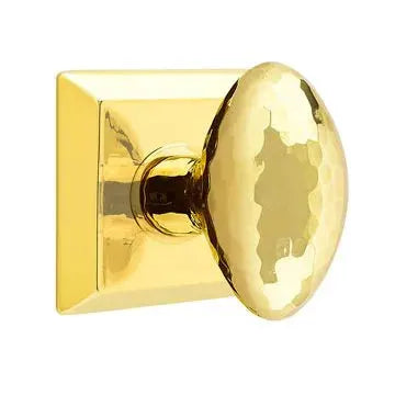 Emtek Modern Hammered Egg Door Knob with Quincy Rose by Emtek