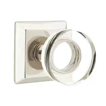 Emtek Modern Disc Glass Door Knob with Quincy Rose by Emtek