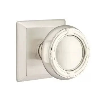Emtek Ribbon and Reed Knob with Quincy Rose by Emtek