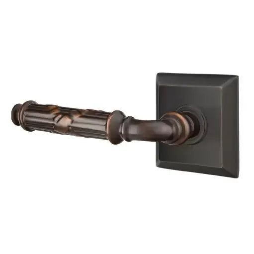 Emtek Ribbon and Reed Lever with Quincy Rose by Emtek