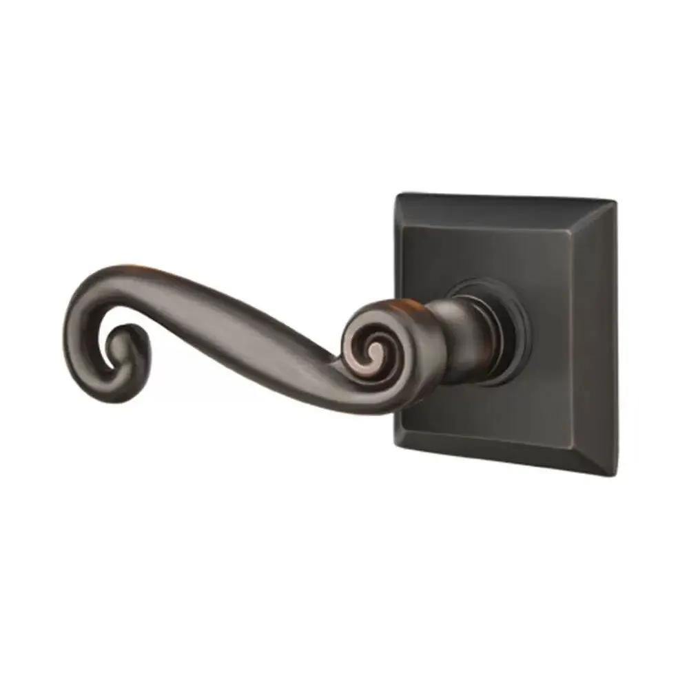 Emtek Rustic Door Lever with Quincy Rose by Emtek