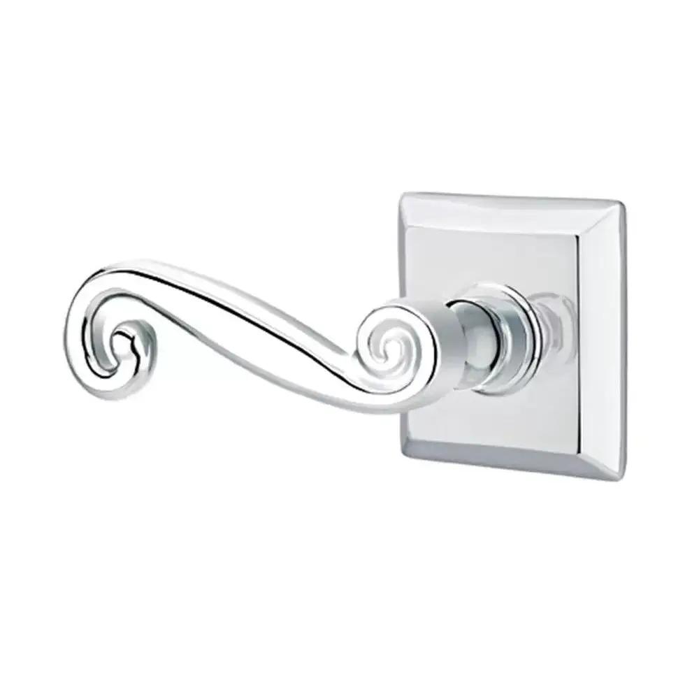 Emtek Rustic Door Lever with Quincy Rose by Emtek