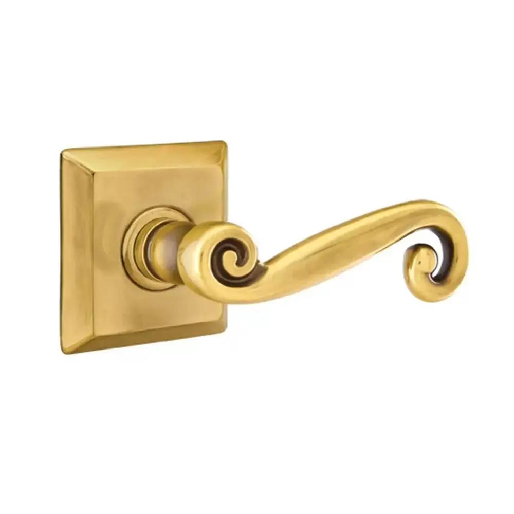 Emtek Rustic Door Lever with Quincy Rose by Emtek