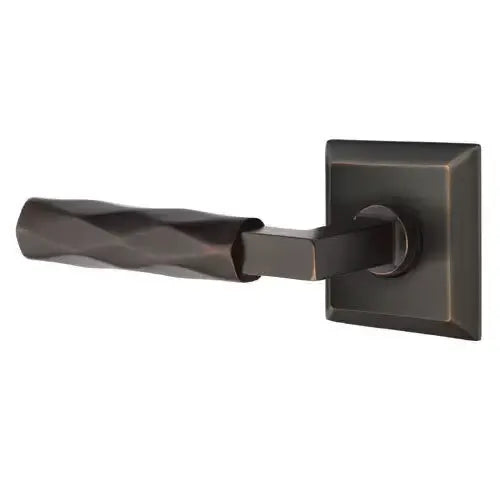 Emtek Tribeca Lever with L-Square Stem and Quincy Rose by Emtek
