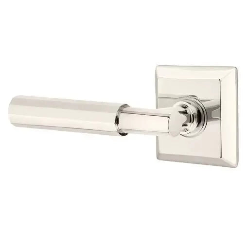 Emtek Faceted Lever with T-Bar Stem and Quincy Rose by Emtek
