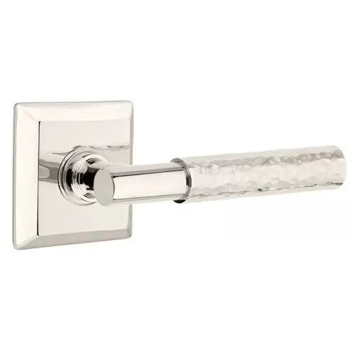 Emtek Hammered Lever with T-Bar Stem and Quincy Rose by Emtek