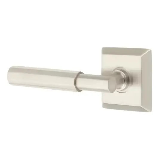 Emtek Faceted Lever with T-Bar Stem and Quincy Rose by Emtek