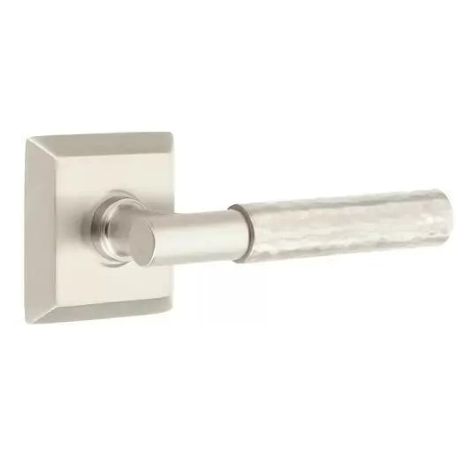 Emtek Hammered Lever with T-Bar Stem and Quincy Rose by Emtek