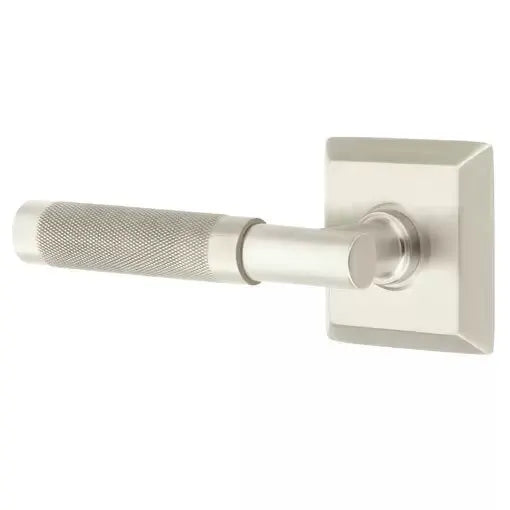 Emtek Knurled Lever with T-Bar Stem and Quincy Rose by Emtek