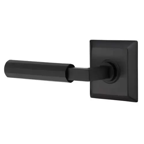 Emtek Faceted Lever with L-Square Stem and Quincy Rose by Emtek