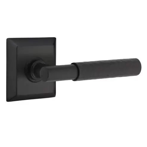 Emtek Hammered Lever with T-Bar Stem and Quincy Rose by Emtek