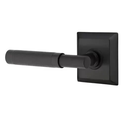 Emtek Knurled Lever with T-Bar Stem and Quincy Rose by Emtek