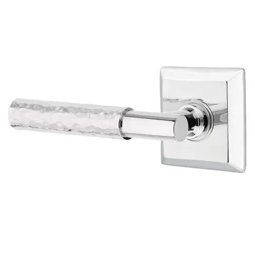 Emtek Hammered Lever with T-Bar Stem and Quincy Rose by Emtek