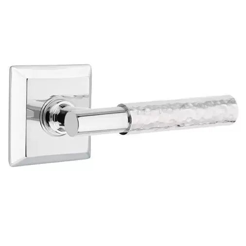 Emtek Hammered Lever with T-Bar Stem and Quincy Rose by Emtek