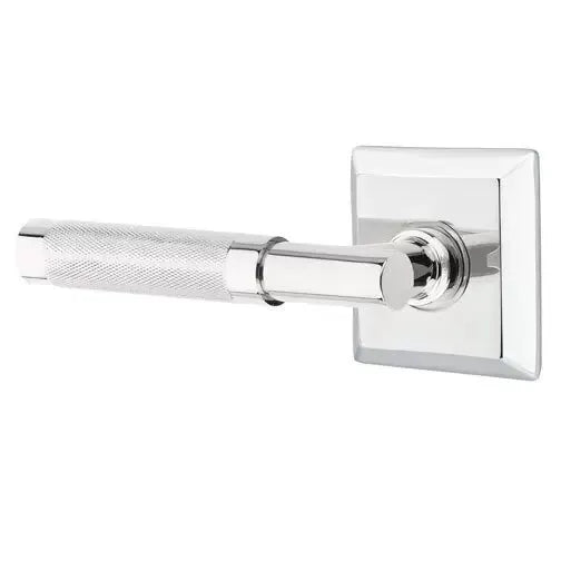 Emtek Knurled Lever with T-Bar Stem and Quincy Rose by Emtek