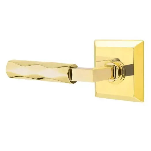 Emtek Tribeca Lever with L-Square Stem and Quincy Rose by Emtek