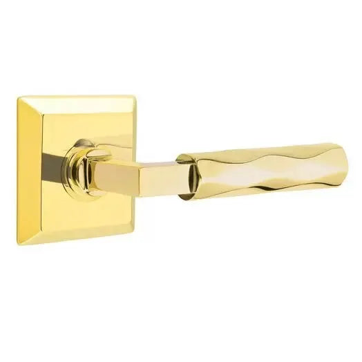 Emtek Tribeca Lever with L-Square Stem and Quincy Rose by Emtek