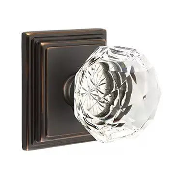 Emtek Diamond Door Knob with Wilshire Rose by Emtek