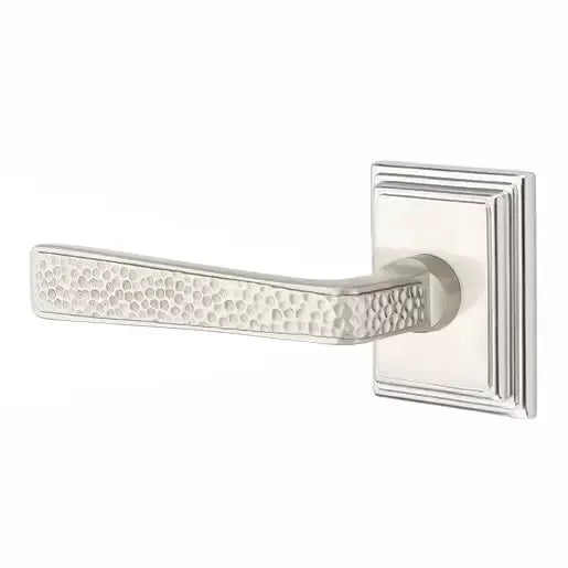 Emtek Hammered Door Lever with Wilshire Rose by Emtek