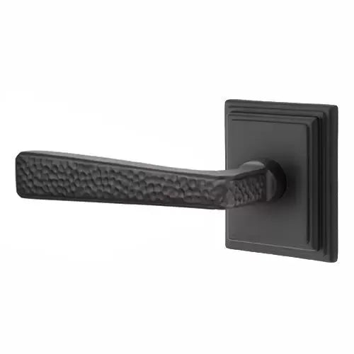 Emtek Hammered Door Lever with Wilshire Rose by Emtek
