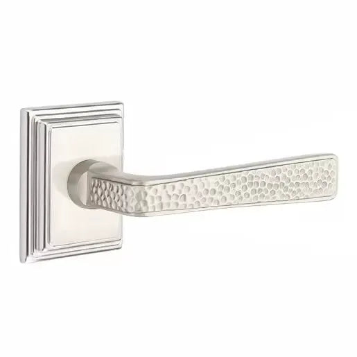 Emtek Hammered Door Lever with Wilshire Rose by Emtek