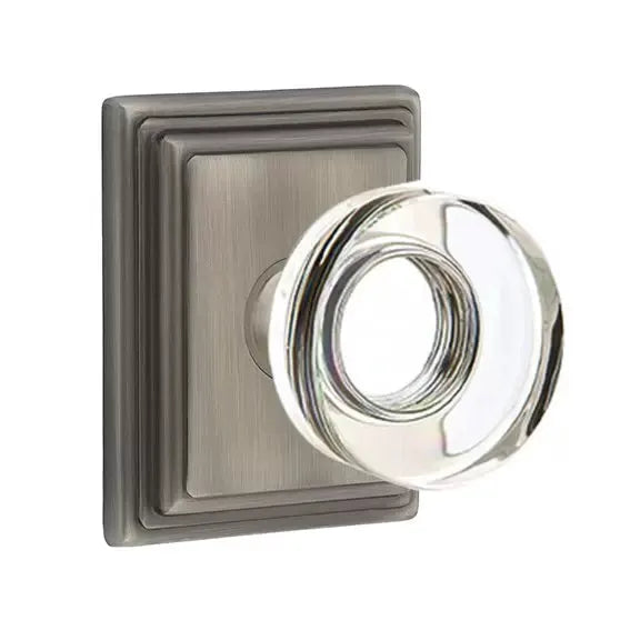 Emtek Modern Disc Glass Door Knob with Wilshire Rose by Emtek
