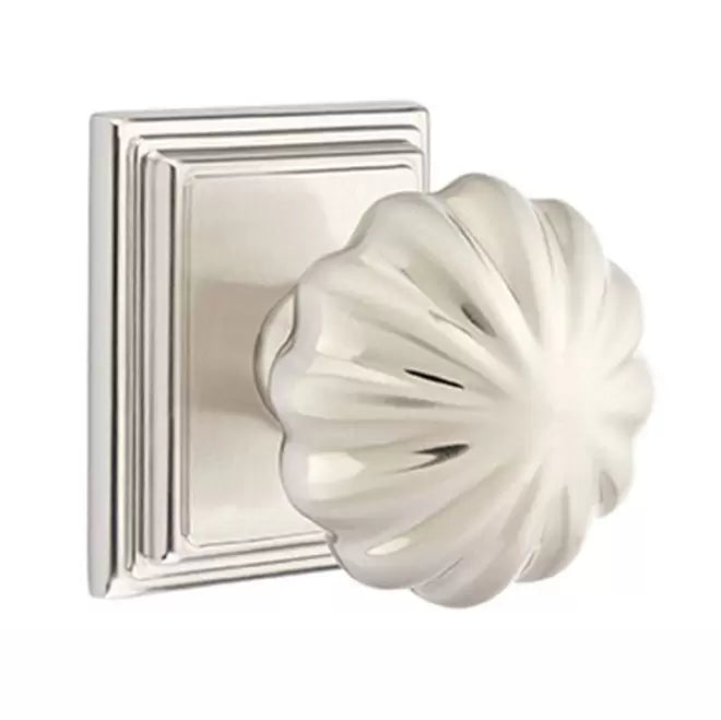 Emtek Melon Door Knob with Wilshire Rose by Emtek