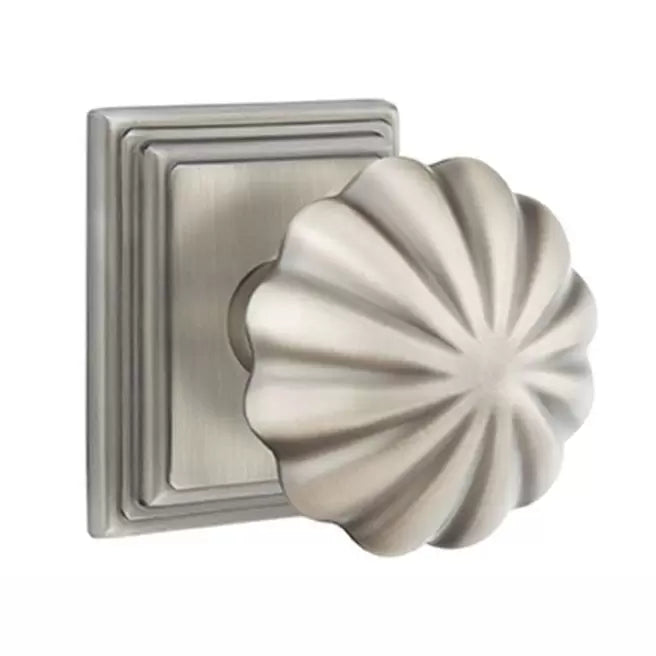 Emtek Melon Door Knob with Wilshire Rose by Emtek