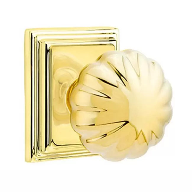 Emtek Melon Door Knob with Wilshire Rose by Emtek