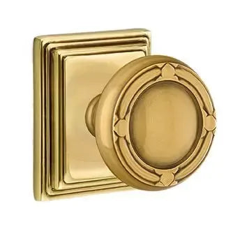 Emtek Ribbon and Reed Knob with Wilshire Rose by Emtek