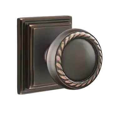 Emtek Rope Knob with Wilshire Rose by Emtek