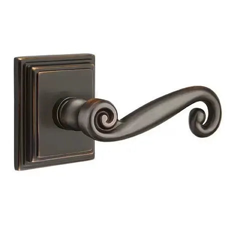 Emtek Rustic Door Lever with Wilshire Rose by Emtek