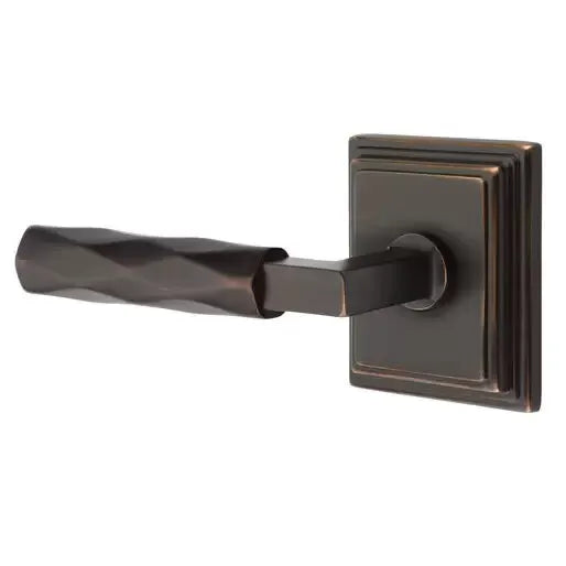 Emtek Tribeca Lever with L-Square Stem and Wilshire Rose by Emtek
