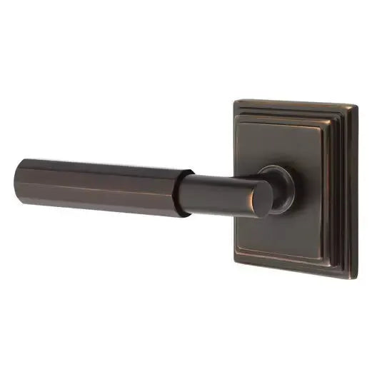 Emtek Faceted Lever with T-Bar Stem and Wilshire Rose by Emtek