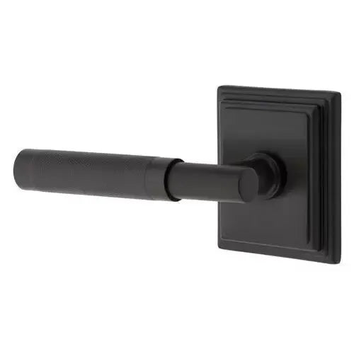 Emtek Knurled Lever with T-Bar Stem and Wilshire Rose by Emtek