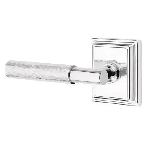 Emtek Hammered Lever with T-Bar Stem and Wilshire Rose by Emtek