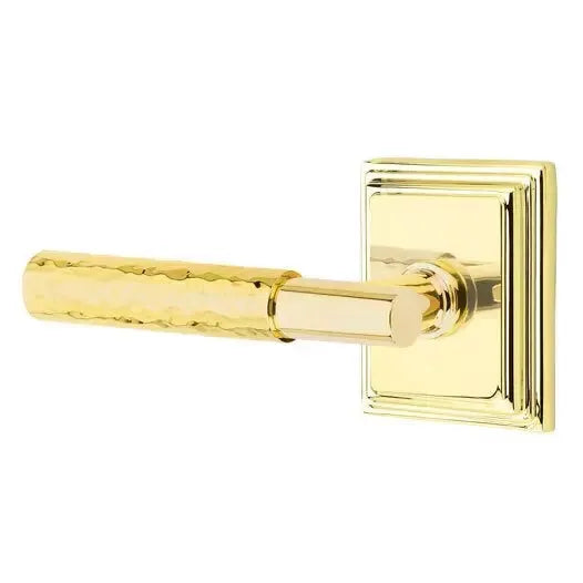 Emtek Hammered Lever with T-Bar Stem and Wilshire Rose by Emtek