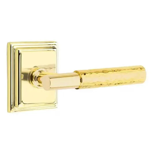 Emtek Hammered Lever with T-Bar Stem and Wilshire Rose by Emtek
